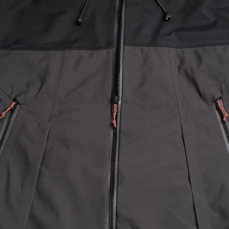 DECATHLON Waterproof And Breathable Wear Resistant Windbreaker Jacket Men's Carbon Gray/Black-4