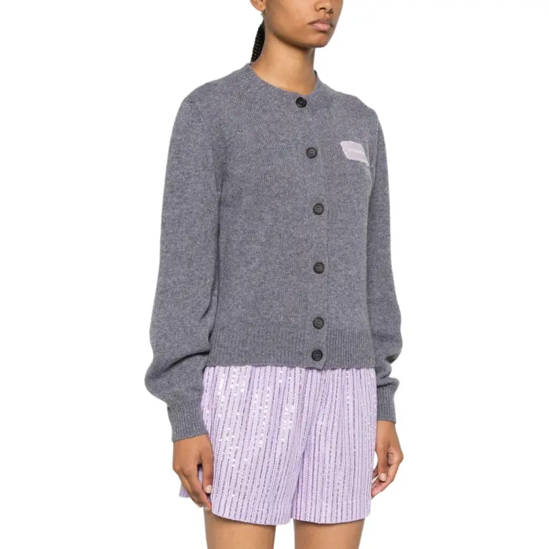 MARNI Logo Patch Buttoned Cardigan-4
