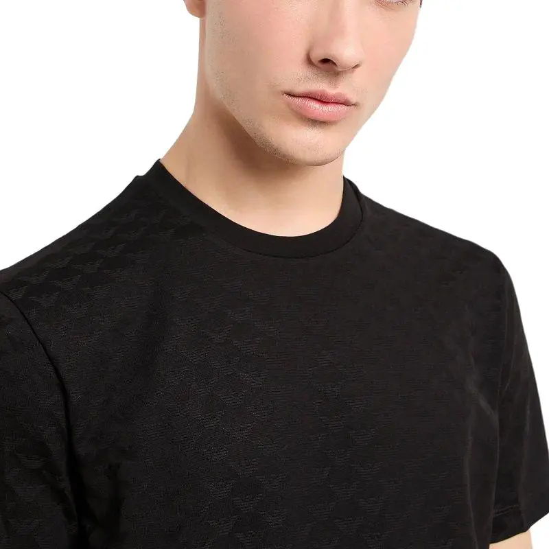 EMPORIO ARMANI All Over Jacquard Eagle Jersey T Shirt-1