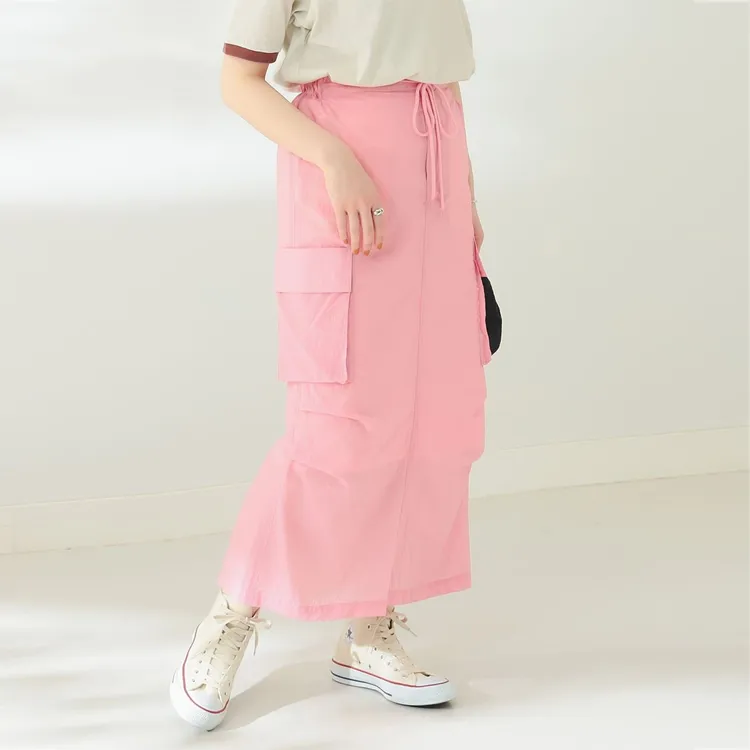 Beams Casual Long Skirts Women's Pink-3