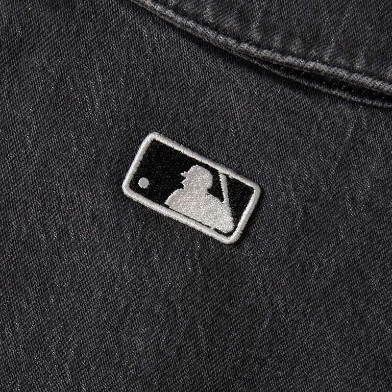 MLB Denim Jacket Unisex Charcoal Gray-3
