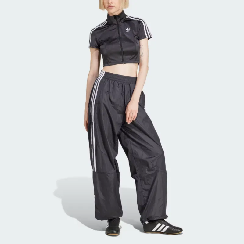 Adidas Women's Adicolor Short Sleeve Track Long Sleeve Top Black-3