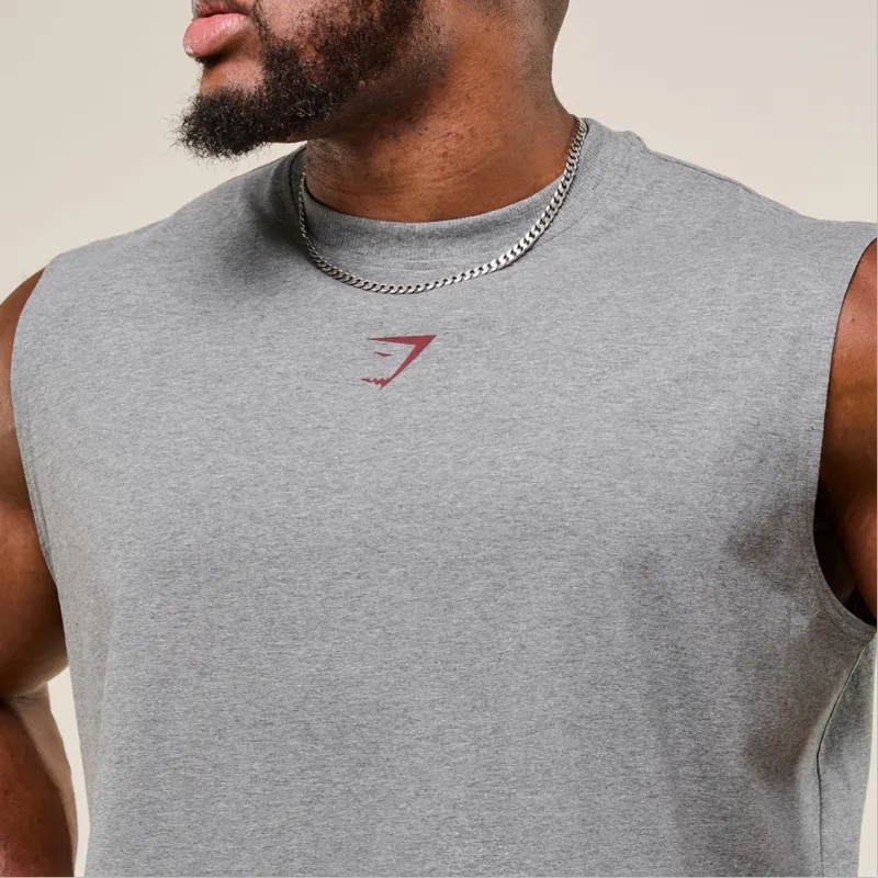 GYMSHARK Tank Top Men's Charcoal Core Mud Gray Slate-3