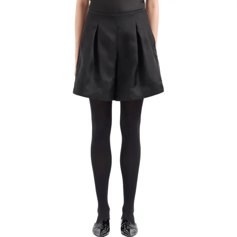 EMPORIO ARMANI Moon Capsule Collection Silk Organza Shorts With Godet Pleats-1