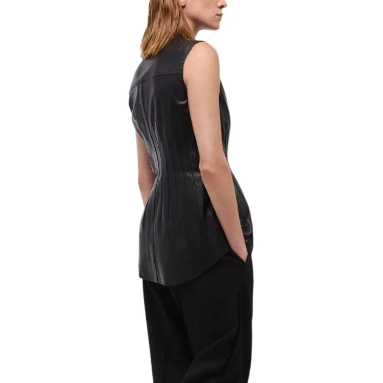 Helmut Lang Leather Waisted Dart Shirt-2