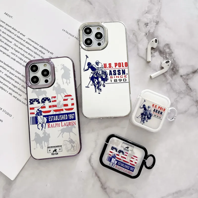 CORBELLATI Compatible With Apple Airpods 1/2/3/pro1/2 Generations TPU Skin Feel Matte 2 in 1 Polo Headphone Cases-3