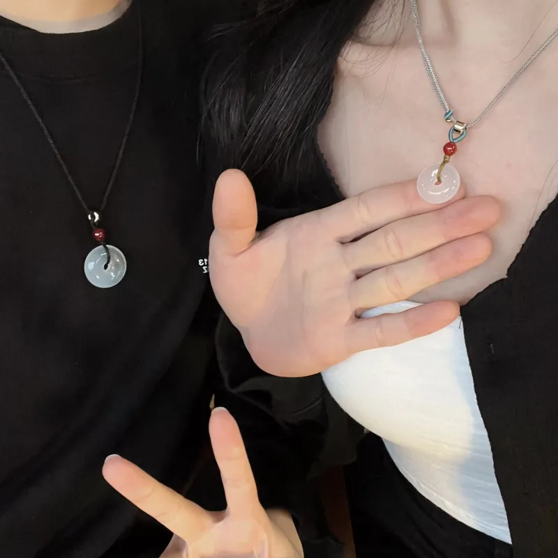 XXOFF Chalcedony Jade Necklaces Unisex-3