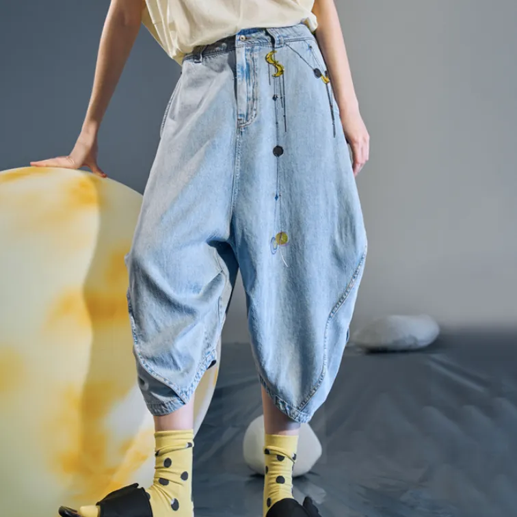 Rizhuo Denim Shorts Women's-5