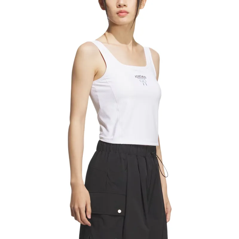 Adidas Sportswear SS25 RIB SLIM TANK TOP Sport Vests Women's White-3