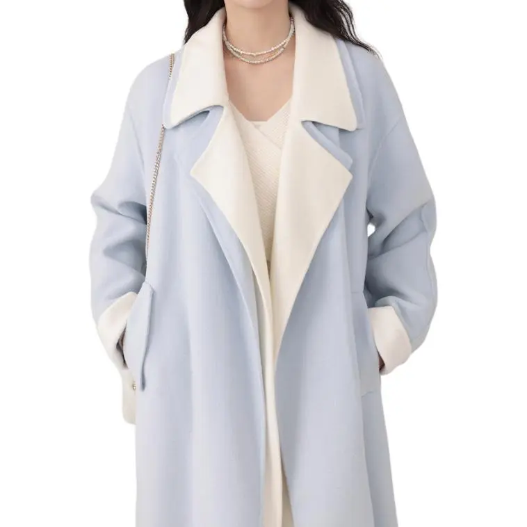 Alxnan Coats Women's Sky Blue-4