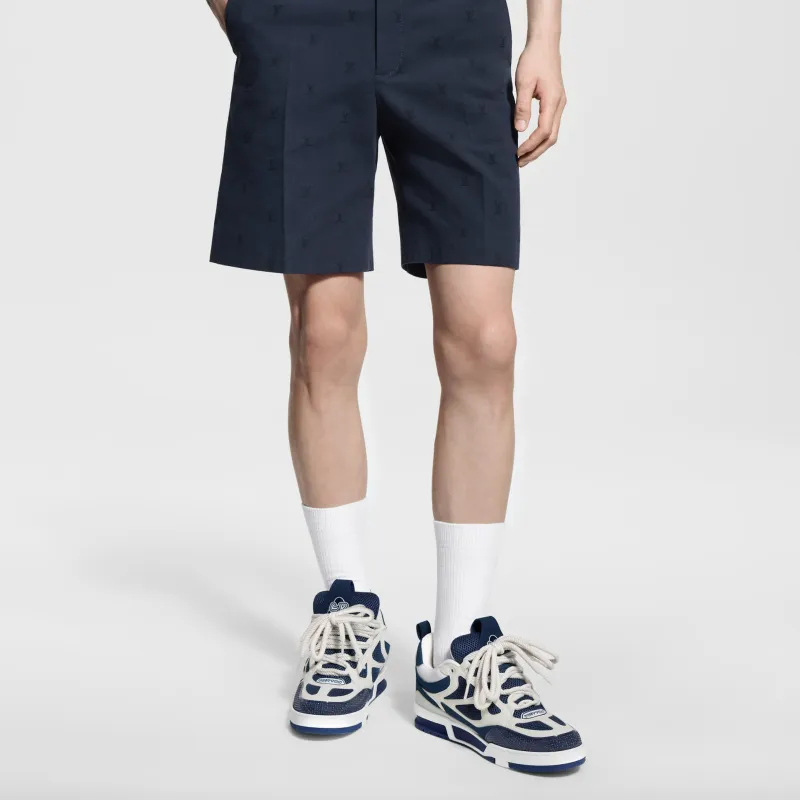 LOUIS VUITTON Lv Blason Cotton Chino Shorts-5