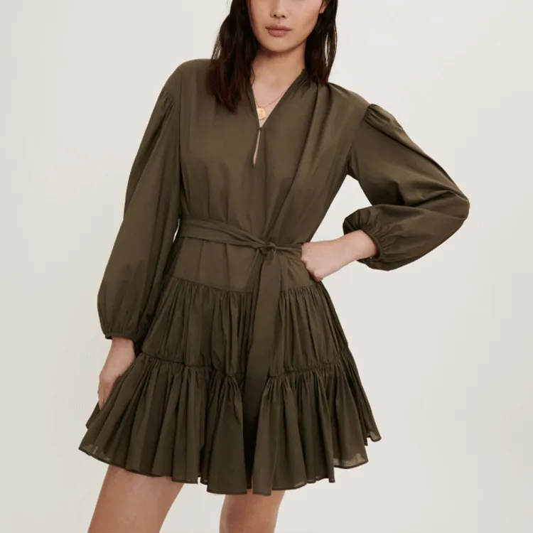 Maje Long Sleeved Dresses Women's Dark Green-1