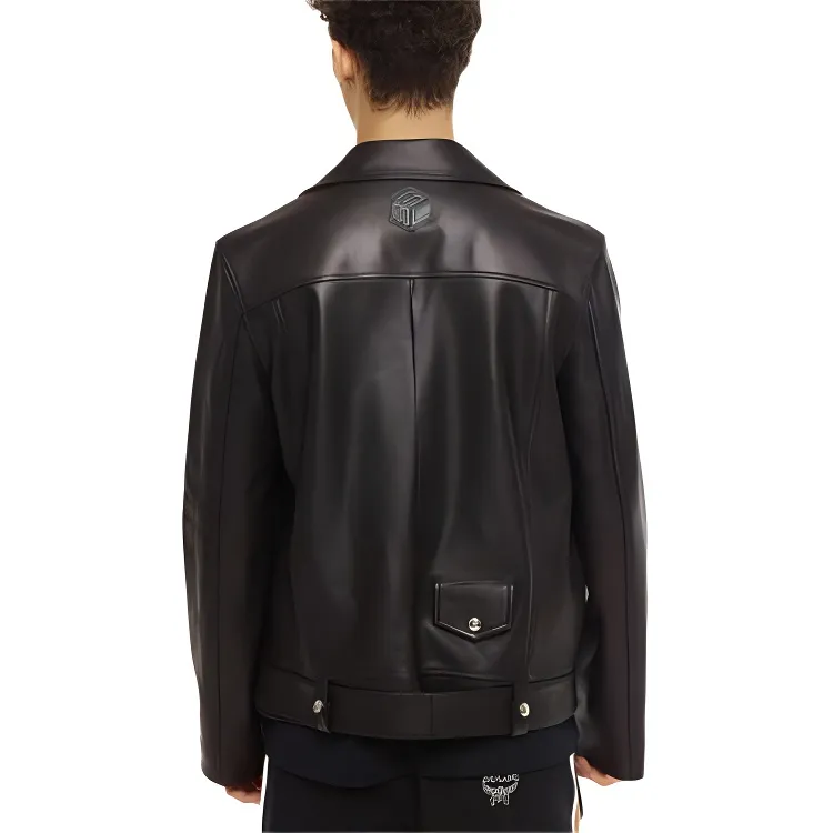 MCM Leather Jackets Men Black-3