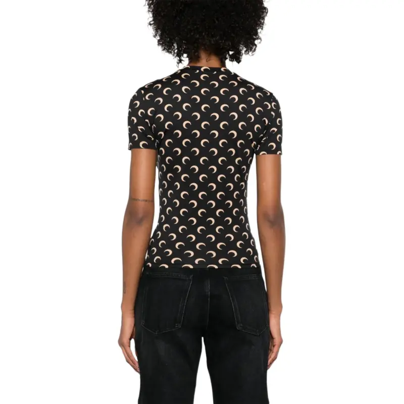 Marine Serre Crescent Print Crewneck T Shirt-2
