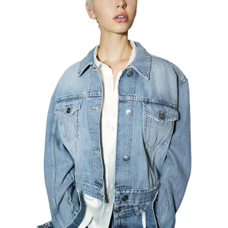 ZARA Valentine's Day Collection Denim Jackets Women's Blue-4