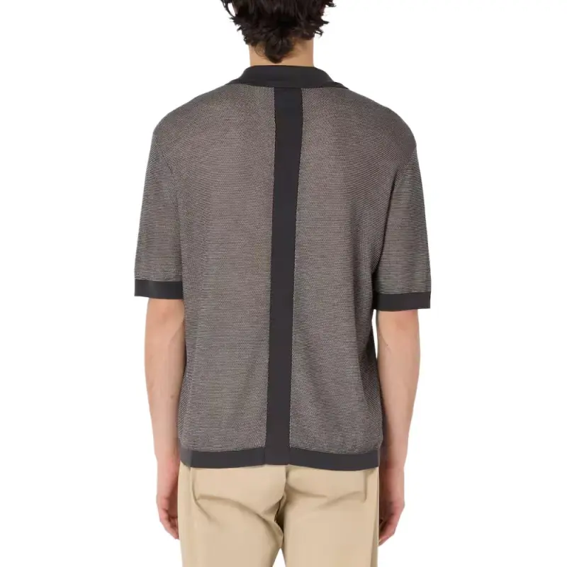 EMPORIO ARMANI Patterned jacquard T shirt-1