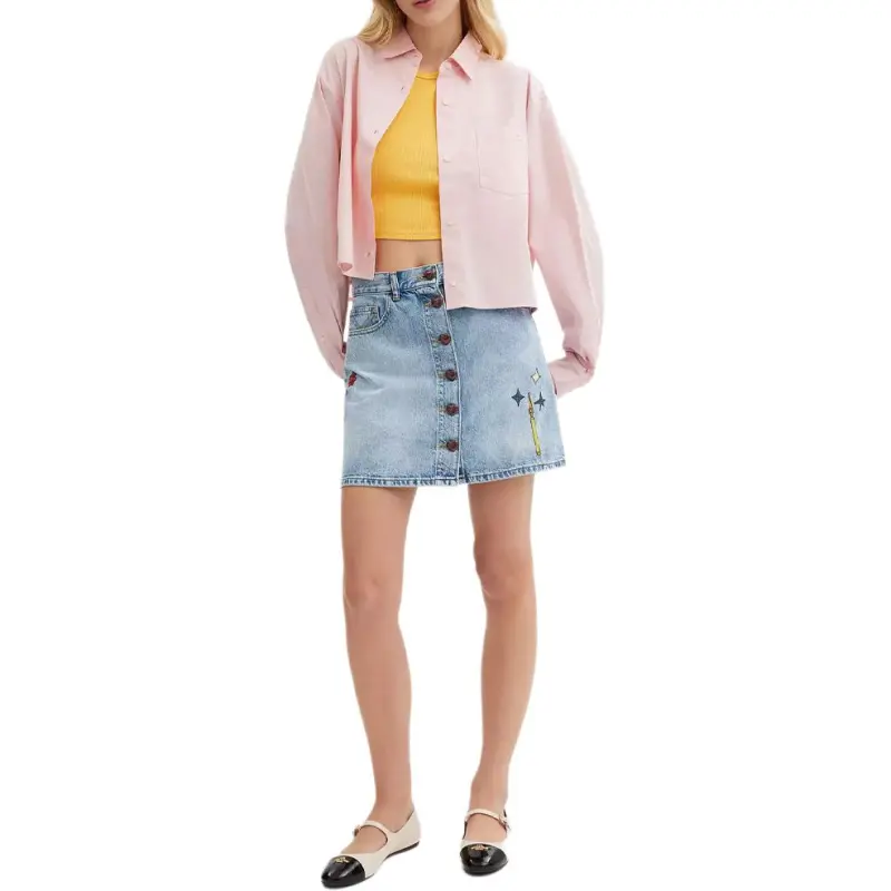 COACH SS24 Denim Short Skirts Women's Light Blue-1