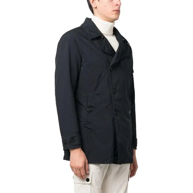 STONE ISLAND Compass Patch Long Sleeved Button Up Coat-3