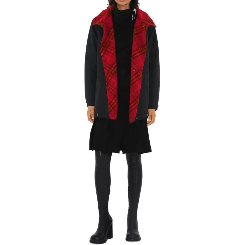 Burberry Parka Coats Women's Black-2