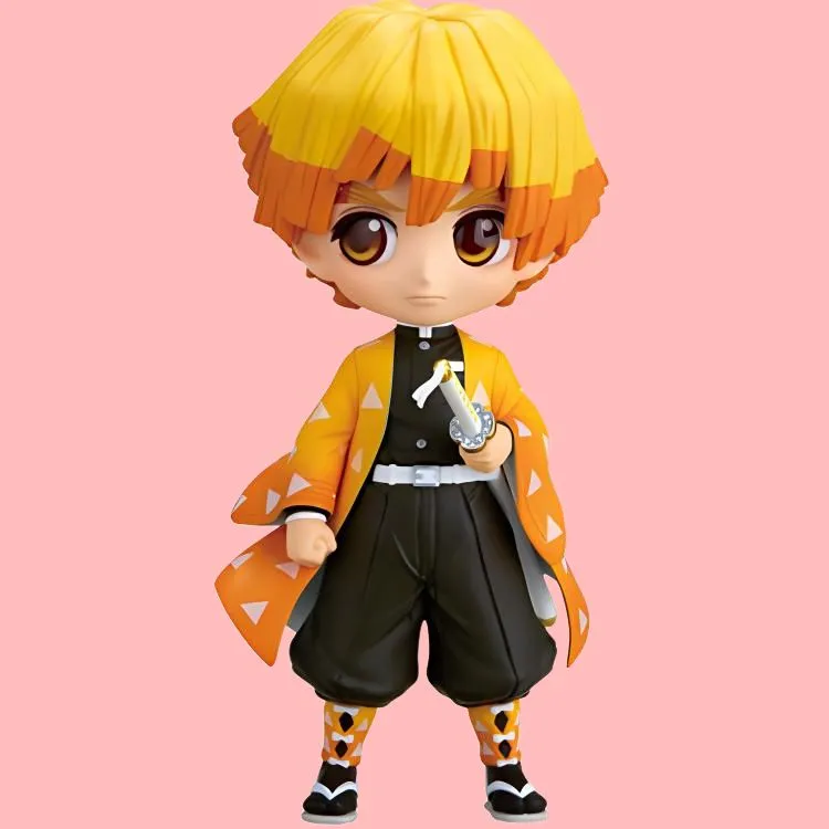 BANPRESTO Q Posket Demon Slayer Kimetsu No Yaiba, Zenitsu Agatsuma 2 Version A Chibi Figures-4