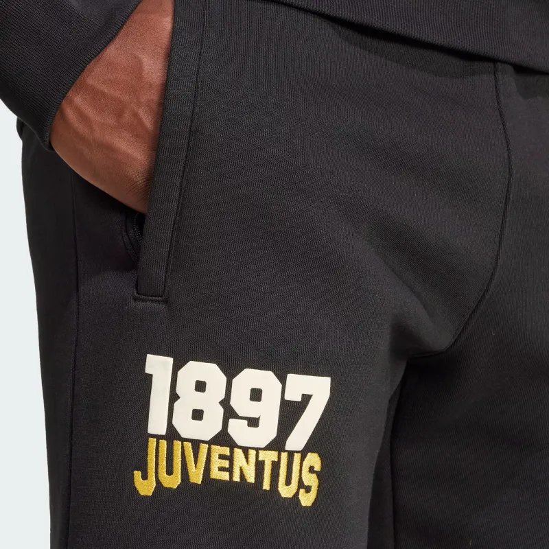 Adidas Originals JuventusVRCT Knitted Sports Pants Men's Black/bright Gold-4
