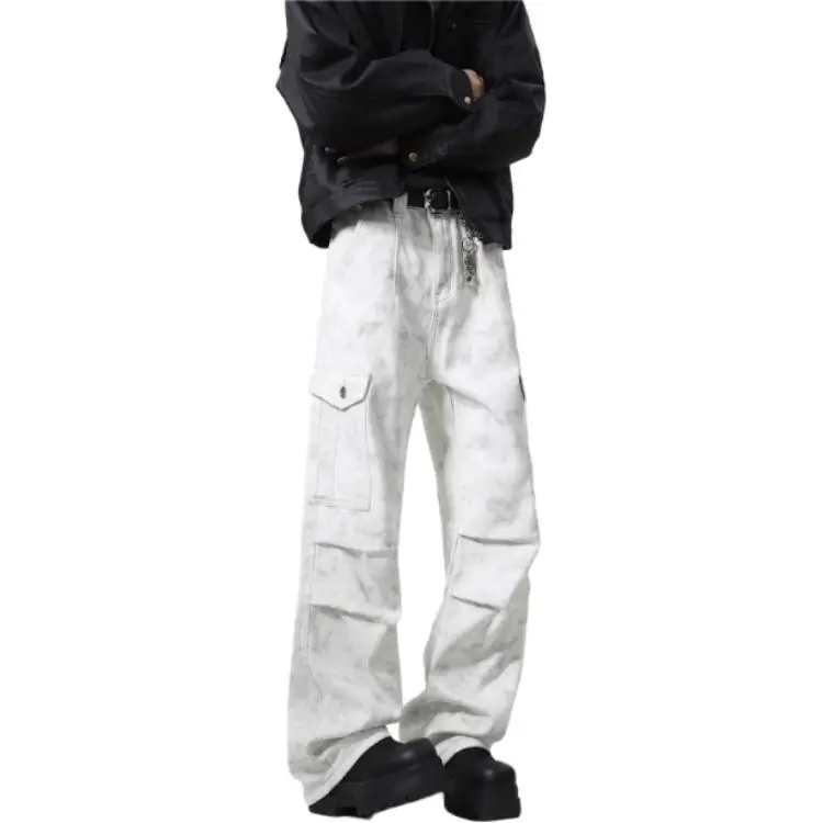 QOTRIOCK Casual Pants Men's Dusty White-3