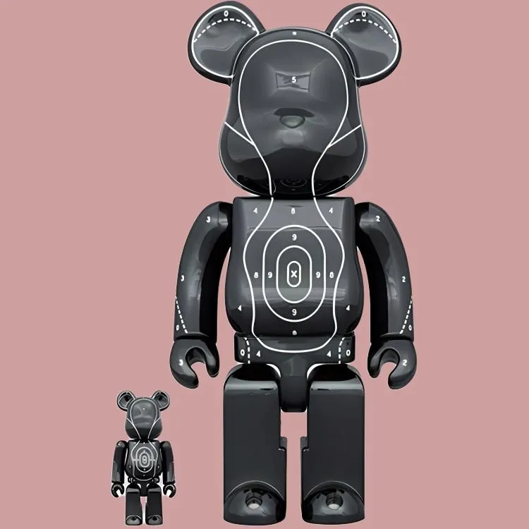 BE@RBRICK 400%100% Emotionally Unavailable X NEIGHBORHOOD Black Trendy Figures 7cm/28cm-2