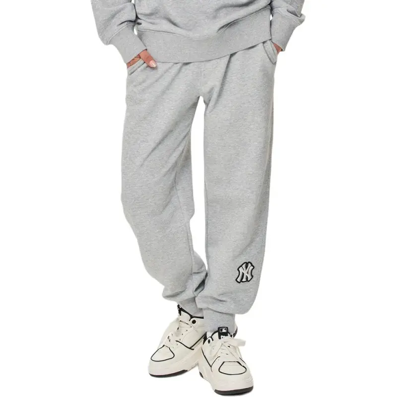 MLB New York Yankees Knitted Sweatpants Unisex Heather Gray-2