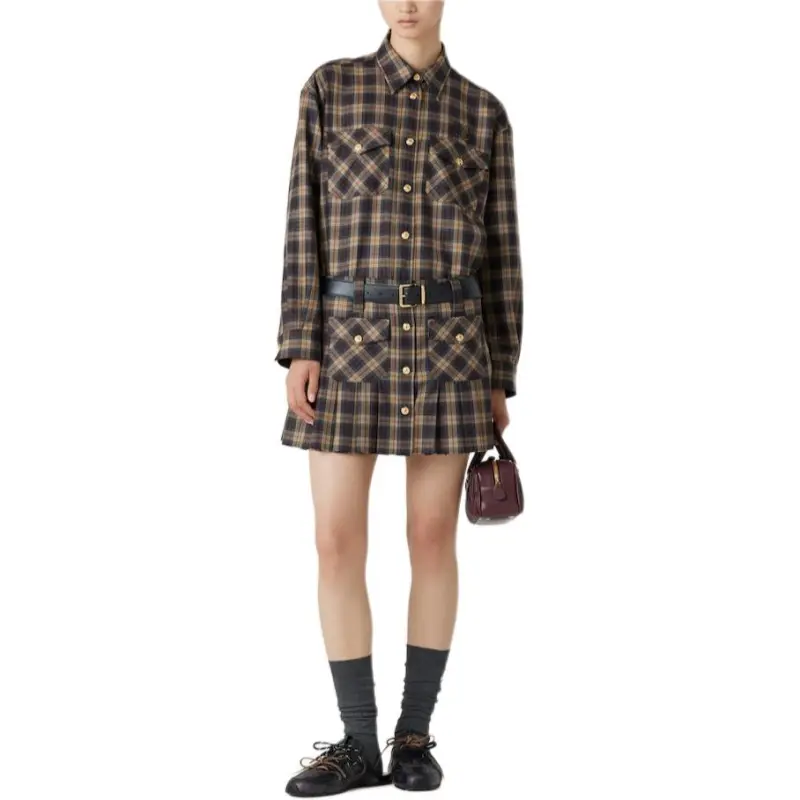MIU MIU Tartan Wool Shirt-1