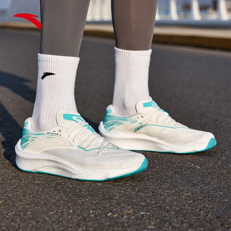 Anta Asphalt Road Fighter 2.0 Slip-Resistant Breathable Coverage Low-Top Casual Running Shoes Men White Blue-3