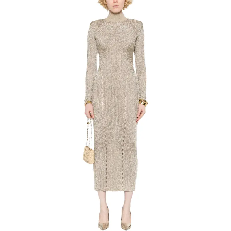 Self portrait Lurex Knitted Maxi Dress-1