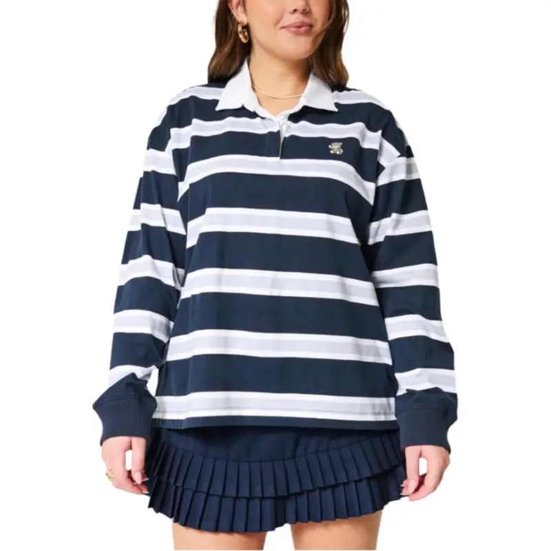 Hollister Polo Shirt Women's Marine Blue-1