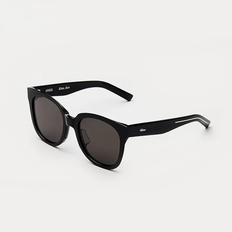 Fakeme Plate Round Sunglasses Unisex Black-1