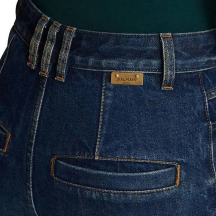 BALMAIN High Waisted Flared Jeans 'Blue'-5