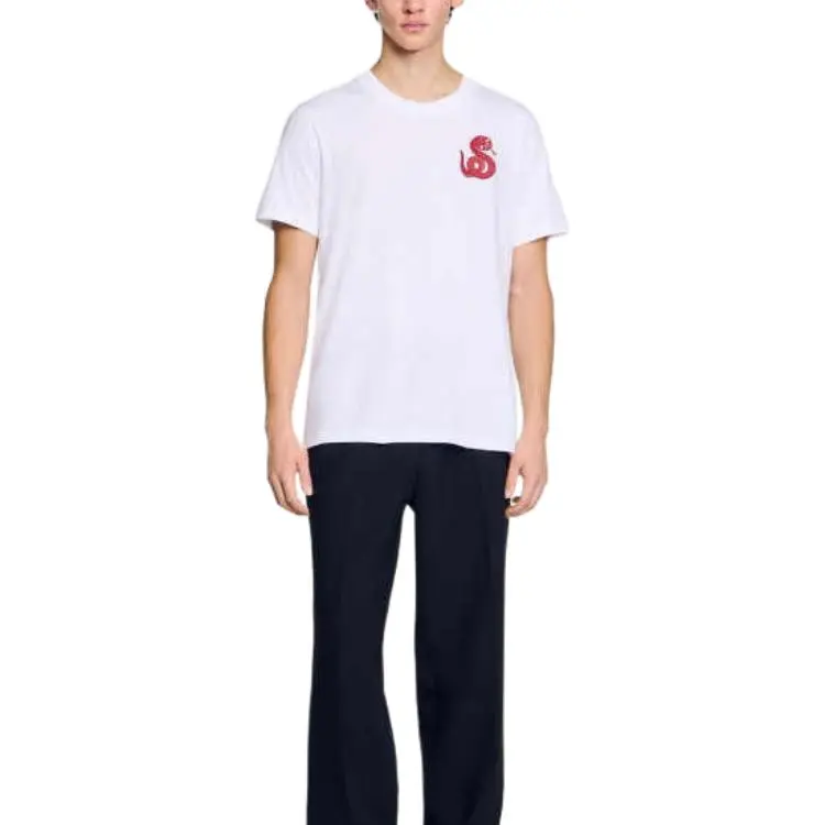 Sandro Chinese New Year Series T Shirts Men A432/White-1