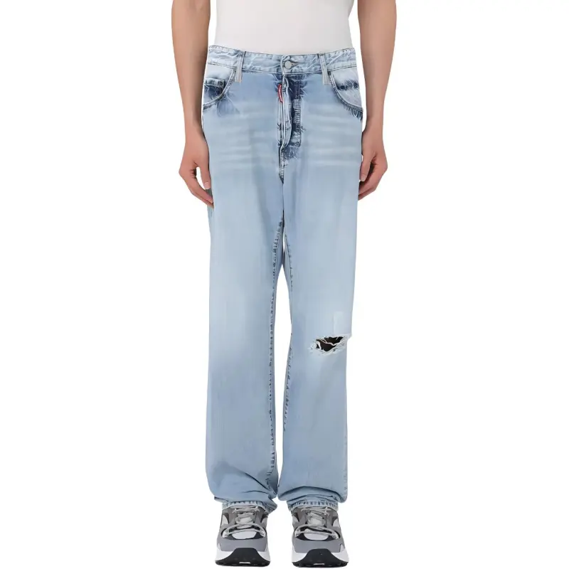 Dsquared2 Ripped Detailed Straight Leg Jeans-2