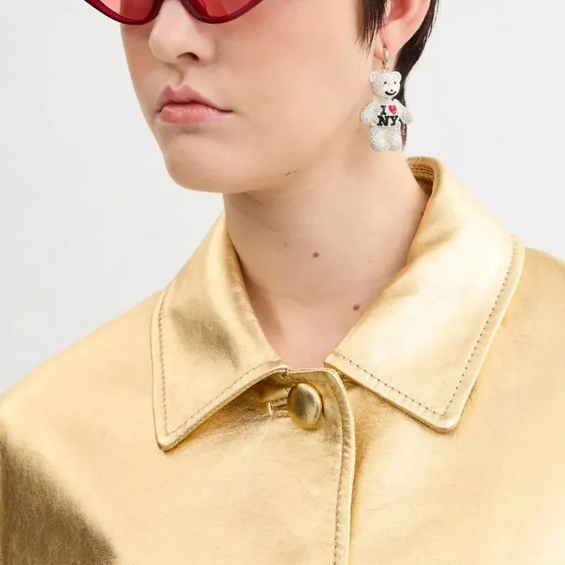 COACH Puffer Jacket Women's Gold-3