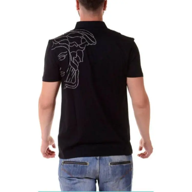 VERSACE Collection Logo Plaque Polo Shirt-1