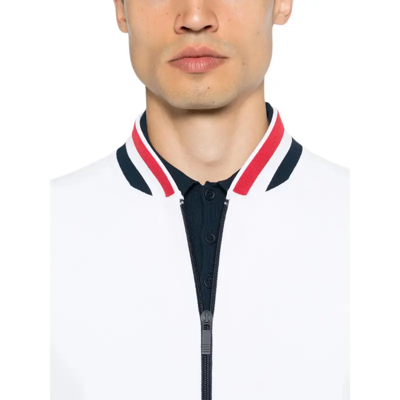 THOM BROWNE RWB stripe Knitted Bomber Jacket-4