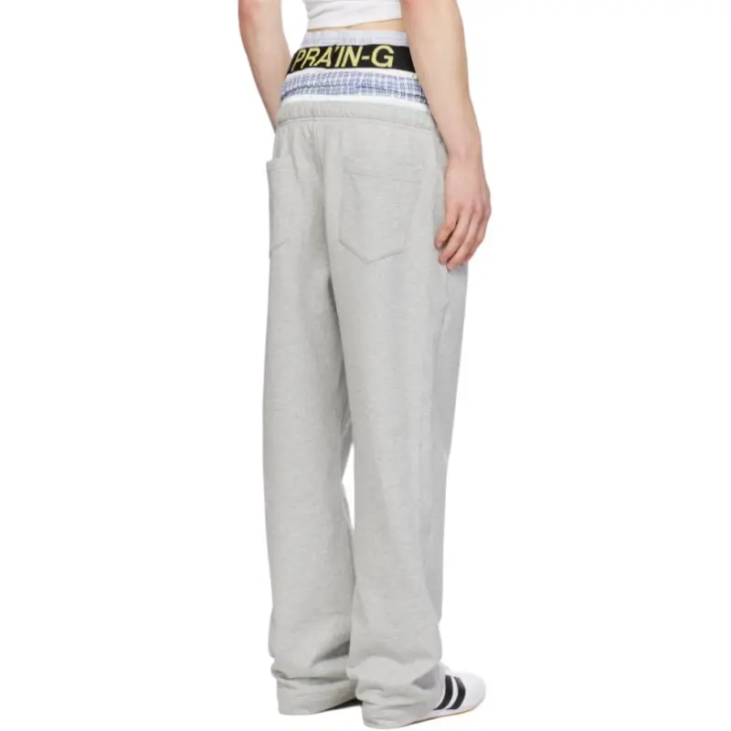 Praying Knitted Sweatpants Men's Gray-2