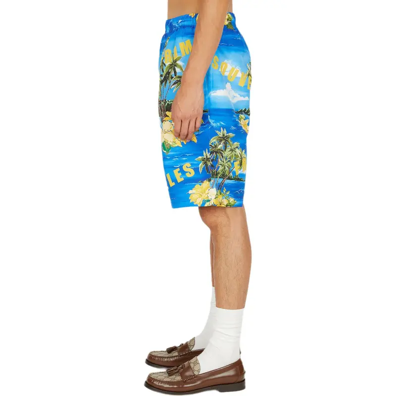 GUCCI Printed Elastic Waist Bermuda Shorts-4