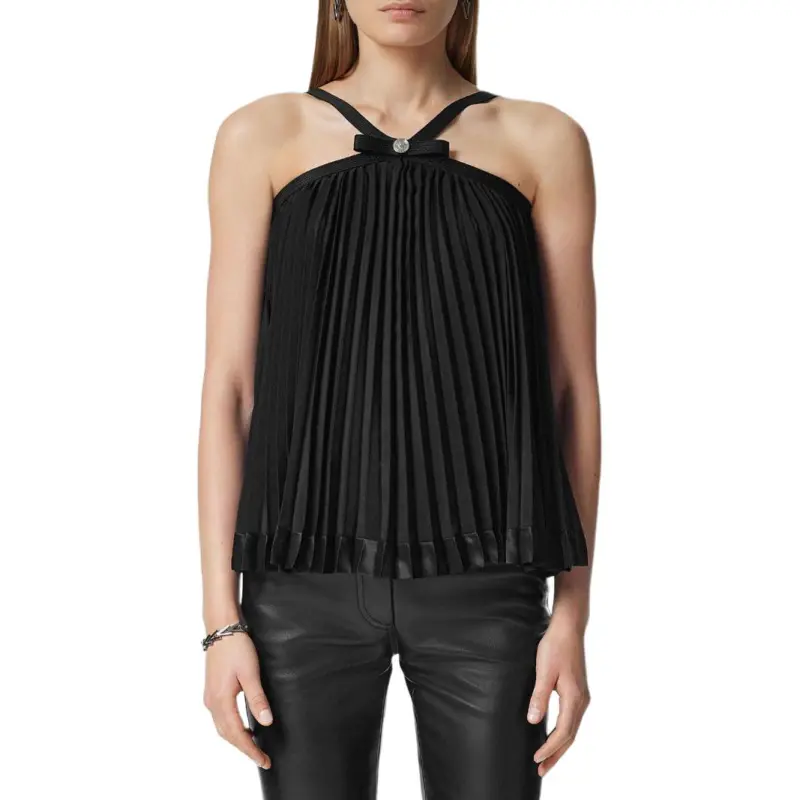 VERSACE Halterneck Pleated Top-2