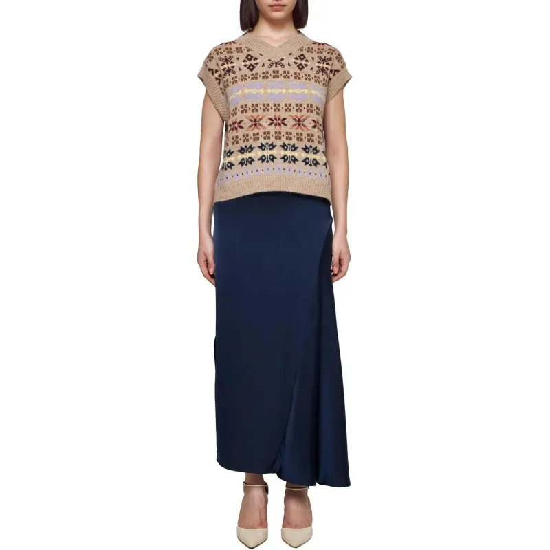 WEEKEND MaxMara All Over Patterned V Neck Vest-1