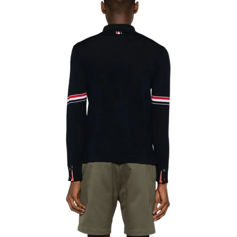 THOM BROWNE Rwb Stripe Buttoned Cardigan-4