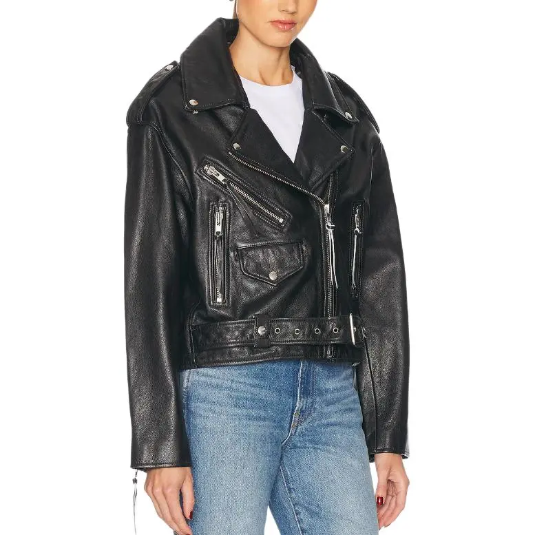 GRLFRND Leather Jacket Women's Black-3