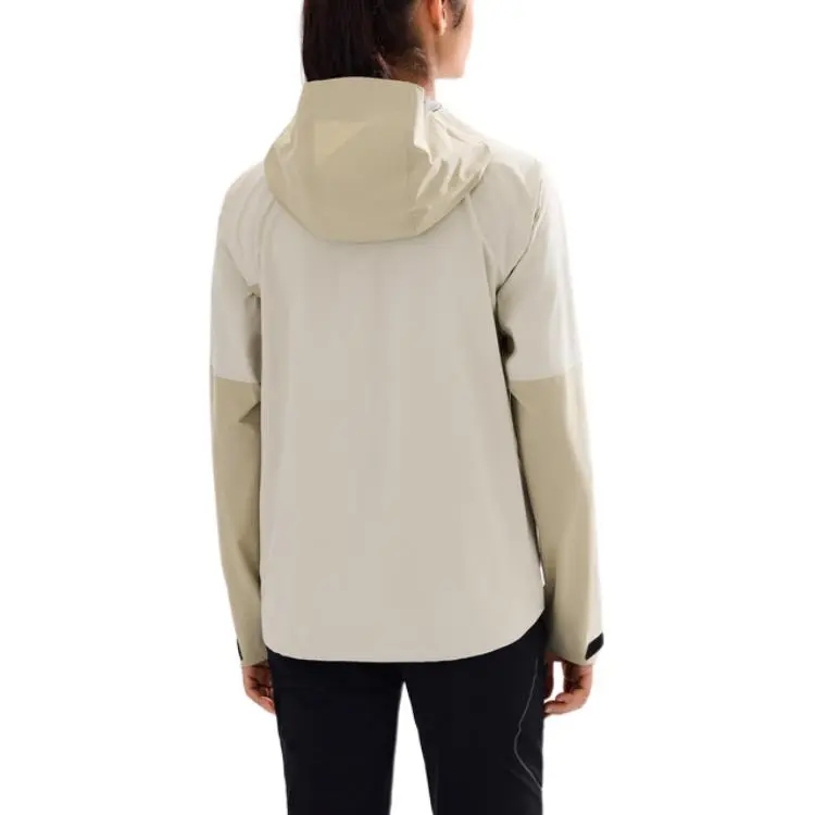 SALOMON OUTERPATH Hiking Waterproof And Breathable Windbreaker Jacket Women's Black Pepper White-3