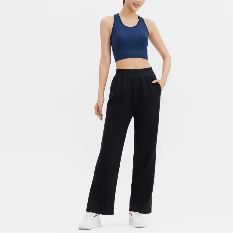 DECATHLON DOMYOS CN STRAIGHT PANT 520 Knitted Sweatpants Women's Black-4