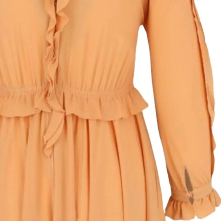 Bottega Veneta Long Sleeved Dresses Women's Orange-3