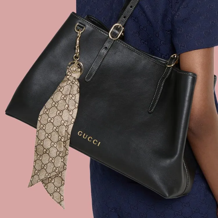 GUCCI Metal, Silk, Silk Keychains Women's Beige-1