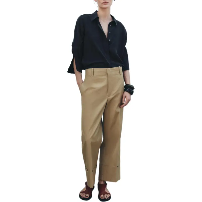 ZARA ZW Series Casual Pants Women's Dark Beige-2